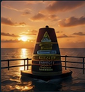 Key West southernmost point buoy at sunset
